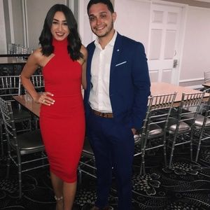 Bloomingdales Red Midi Dress